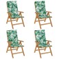 vidaXL Gartenstühle mit Kissen 4 Stk. Massivholz Teak vidaXL Gartenstühle mit Kissen 4 Stk. Massivholz Teak