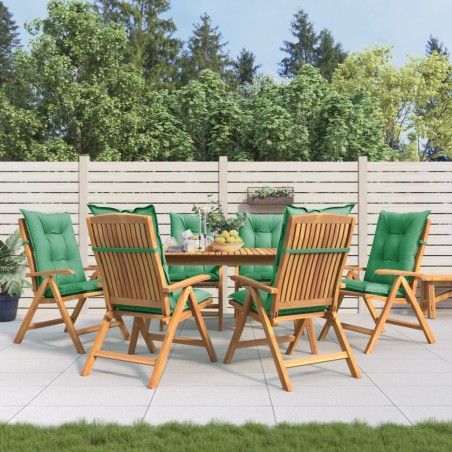 vidaXL Gartenstühle mit Kissen 6 Stk. Massivholz Teak