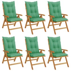 vidaXL Gartenstühle mit Kissen 6 Stk. Massivholz Teak