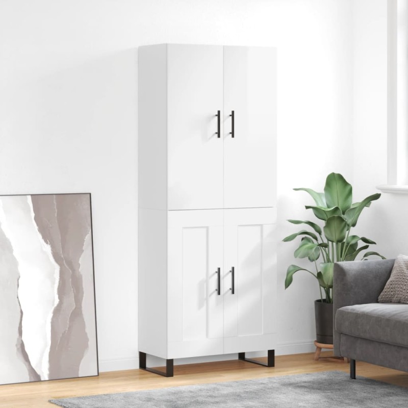 vidaXL Highboard Hochglanz-Weiß 69,5x34x180 cm Holzwerkstoff vidaXL Highboard Hochglanz-Weiß 69,5x34x180 cm Holzwerkstoff