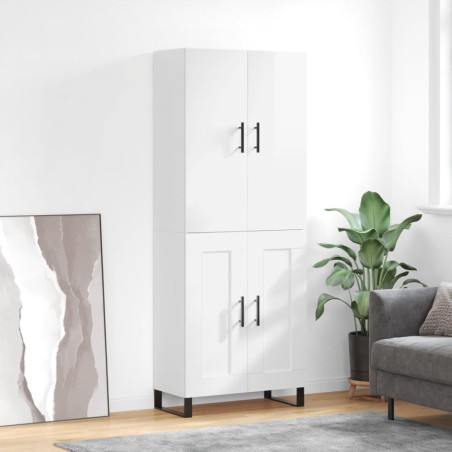 vidaXL Highboard Hochglanz-Weiß 69,5x34x180 cm Holzwerkstoff
