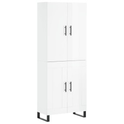 vidaXL Highboard Hochglanz-Weiß 69,5x34x180 cm Holzwerkstoff