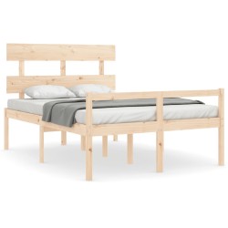 vidaXL Seniorenbett mit Kopfteil 140x200 cm Massivholz