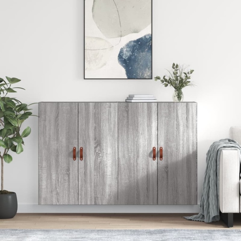 vidaXL Wandschränke 2 Stk. Grau Sonoma 69,5x34x90 cm vidaXL Wandschränke 2 Stk. Grau Sonoma 69,5x34x90 cm