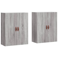vidaXL Wandschränke 2 Stk. Grau Sonoma 69,5x34x90 cm