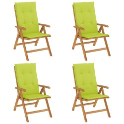 vidaXL Gartenstühle mit Kissen 4 Stk. Massivholz Teak
