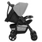 2-in-1 Kinderwagen Hellgrau und Schwarz Stahl 2-in-1 Kinderwagen Hellgrau und Schwarz Stahl