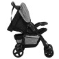 2-in-1 Kinderwagen Hellgrau und Schwarz Stahl 2-in-1 Kinderwagen Hellgrau und Schwarz Stahl