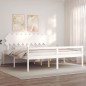vidaXL Massivholzbett mit Kopfteil Weiß 200x200 cm vidaXL Massivholzbett mit Kopfteil Weiß 200x200 cm