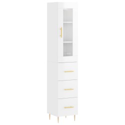 vidaXL Highboard Hochglanz-Weiß 34,5x34x180 cm Holzwerkstoff