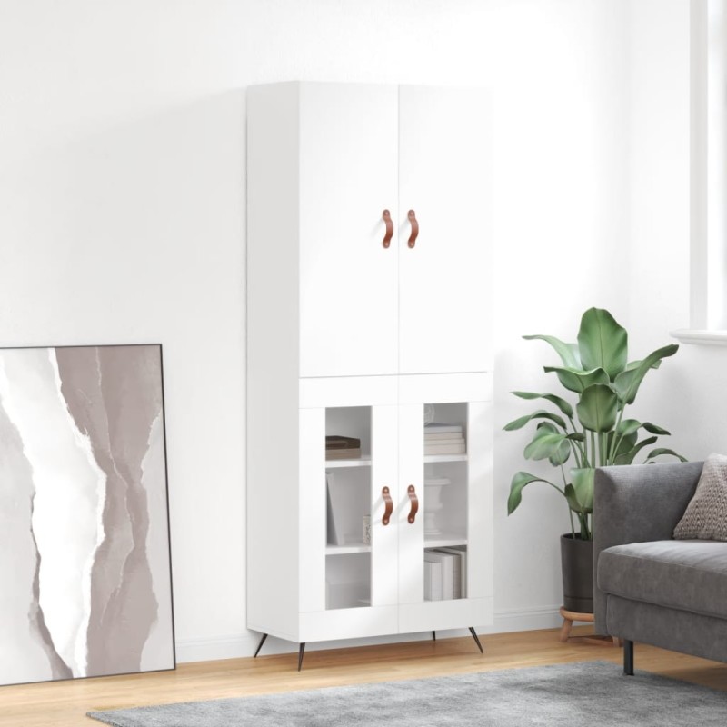 vidaXL Highboard Hochglanz-Weiß 69,5x34x180 cm Holzwerkstoff vidaXL Highboard Hochglanz-Weiß 69,5x34x180 cm Holzwerkstoff