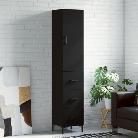vidaXL Highboard Schwarz 34,5x34x180 cm Holzwerkstoff