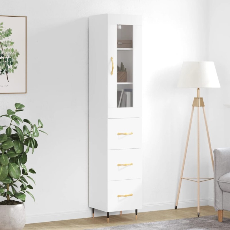 vidaXL Highboard Weiß 34,5x34x180 cm Holzwerkstoff vidaXL Highboard Weiß 34,5x34x180 cm Holzwerkstoff