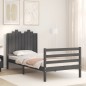 vidaXL Massivholzbett mit Kopfteil Grau 90x200 cm vidaXL Massivholzbett mit Kopfteil Grau 90x200 cm