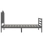 vidaXL Massivholzbett mit Kopfteil Grau 90x200 cm vidaXL Massivholzbett mit Kopfteil Grau 90x200 cm