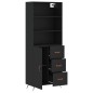 vidaXL Highboard Schwarz 69,5x34x180 cm Holzwerkstoff vidaXL Highboard Schwarz 69,5x34x180 cm Holzwerkstoff