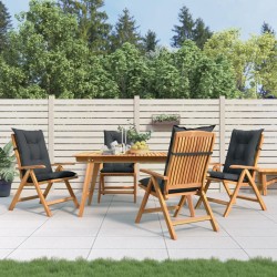 vidaXL Gartenstühle mit Kissen 4 Stk. Massivholz Teak