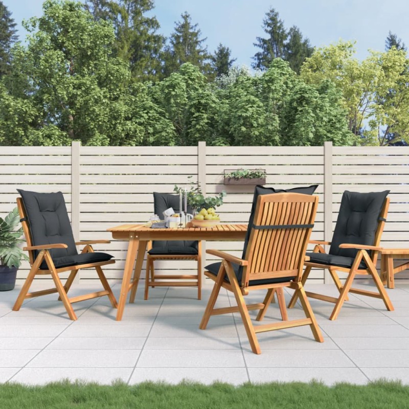 vidaXL Gartenstühle mit Kissen 4 Stk. Massivholz Teak vidaXL Gartenstühle mit Kissen 4 Stk. Massivholz Teak