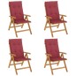 vidaXL Gartenstühle mit Kissen 4 Stk. Massivholz Teak vidaXL Gartenstühle mit Kissen 4 Stk. Massivholz Teak