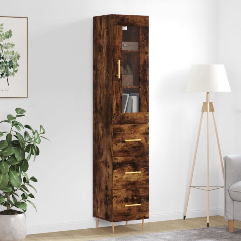 vidaXL Highboard Räuchereiche 34,5x34x180 cm Holzwerkstoff vidaXL Highboard Räuchereiche 34,5x34x180 cm Holzwerkstoff