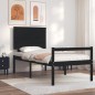 vidaXL Massivholzbett mit Kopfteil Schwarz 100x200 cm vidaXL Massivholzbett mit Kopfteil Schwarz 100x200 cm