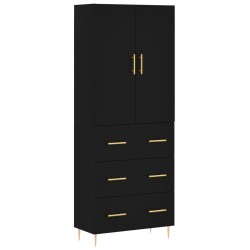 vidaXL Highboard Schwarz 69,5x34x180 cm Holzwerkstoff