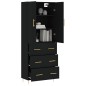 vidaXL Highboard Schwarz 69,5x34x180 cm Holzwerkstoff vidaXL Highboard Schwarz 69,5x34x180 cm Holzwerkstoff