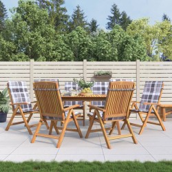 vidaXL Gartenstühle mit Kissen 6 Stk. Massivholz Teak