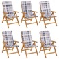 vidaXL Gartenstühle mit Kissen 6 Stk. Massivholz Teak vidaXL Gartenstühle mit Kissen 6 Stk. Massivholz Teak