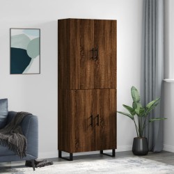 Highboard Braun Eichen-Optik 69,5x34x180 cm Holzwerkstoff