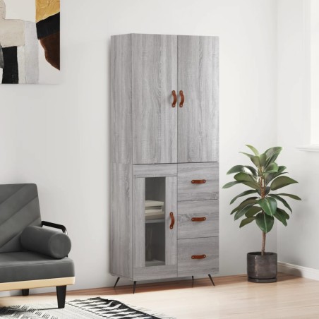 vidaXL Highboard Grau Sonoma 69,5x34x180 cm Holzwerkstoff