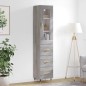 vidaXL Highboard Grau Sonoma 34,5x34x180 cm Holzwerkstoff vidaXL Highboard Grau Sonoma 34,5x34x180 cm Holzwerkstoff