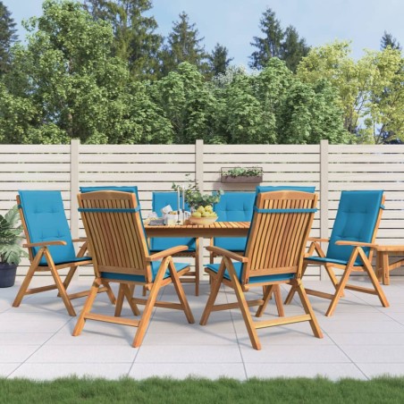 vidaXL Gartenstühle mit Kissen 6 Stk. Massivholz Teak