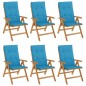 vidaXL Gartenstühle mit Kissen 6 Stk. Massivholz Teak vidaXL Gartenstühle mit Kissen 6 Stk. Massivholz Teak