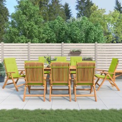 vidaXL Gartenstühle mit Auflagen 8 Stk. Massivholz Teak