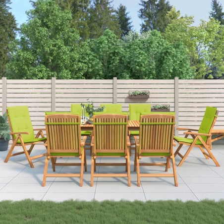 vidaXL Gartenstühle mit Auflagen 8 Stk. Massivholz Teak