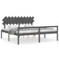 vidaXL Seniorenbett mit Kopfteil 200x200 cm Grau Massivholz vidaXL Seniorenbett mit Kopfteil 200x200 cm Grau Massivholz