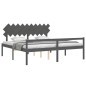 vidaXL Seniorenbett mit Kopfteil 200x200 cm Grau Massivholz vidaXL Seniorenbett mit Kopfteil 200x200 cm Grau Massivholz