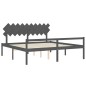 vidaXL Seniorenbett mit Kopfteil 200x200 cm Grau Massivholz vidaXL Seniorenbett mit Kopfteil 200x200 cm Grau Massivholz
