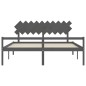 vidaXL Seniorenbett mit Kopfteil 200x200 cm Grau Massivholz vidaXL Seniorenbett mit Kopfteil 200x200 cm Grau Massivholz