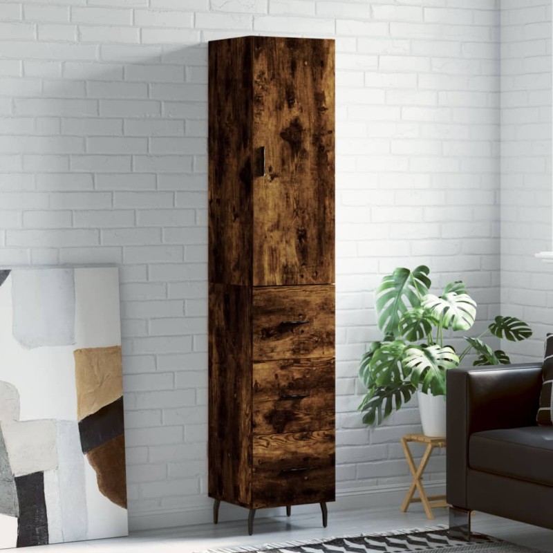 vidaXL Highboard Räuchereiche 34,5x34x180 cm Holzwerkstoff vidaXL Highboard Räuchereiche 34,5x34x180 cm Holzwerkstoff