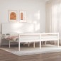 vidaXL Seniorenbett mit Kopfteil 200x200 cm Weiß Massivholz vidaXL Seniorenbett mit Kopfteil 200x200 cm Weiß Massivholz