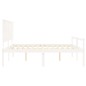 vidaXL Seniorenbett mit Kopfteil 200x200 cm Weiß Massivholz vidaXL Seniorenbett mit Kopfteil 200x200 cm Weiß Massivholz