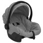 3-in-1 Kinderwagen Hellgrau und Schwarz Stahl 3-in-1 Kinderwagen Hellgrau und Schwarz Stahl