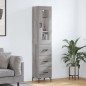 vidaXL Highboard Grau Sonoma 34,5x34x180 cm Holzwerkstoff vidaXL Highboard Grau Sonoma 34,5x34x180 cm Holzwerkstoff