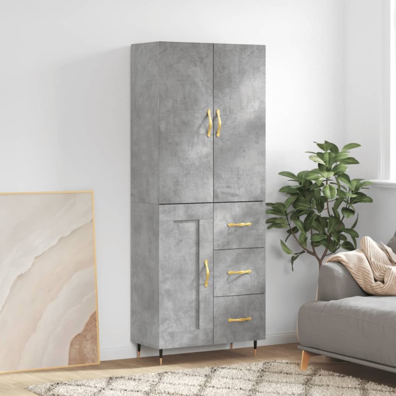 vidaXL Highboard Betongrau 69,5x34x180 cm Holzwerkstoff vidaXL Highboard Betongrau 69,5x34x180 cm Holzwerkstoff