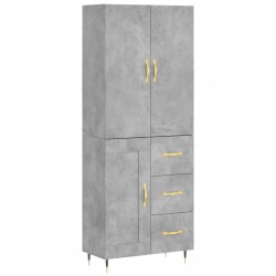 vidaXL Highboard Betongrau 69,5x34x180 cm Holzwerkstoff
