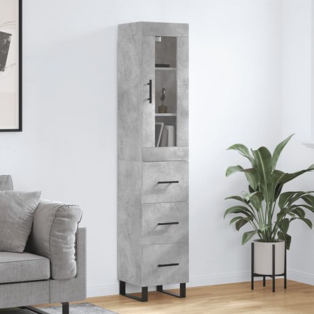 vidaXL Highboard Betongrau 34,5x34x180 cm Holzwerkstoff