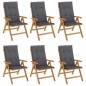vidaXL Gartenstühle mit Kissen 6 Stk. Massivholz Teak vidaXL Gartenstühle mit Kissen 6 Stk. Massivholz Teak