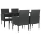 vidaXL 5-tlg. Garten-Essgruppe Schwarz Poly Rattan und Stahl vidaXL 5-tlg. Garten-Essgruppe Schwarz Poly Rattan und Stahl